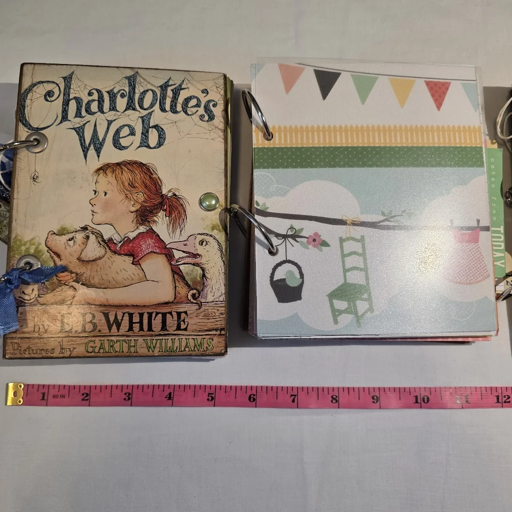 Handmade Colorful Scrapbook Art Junk Journals Set Of 4 Trendy Vintage Look NEW